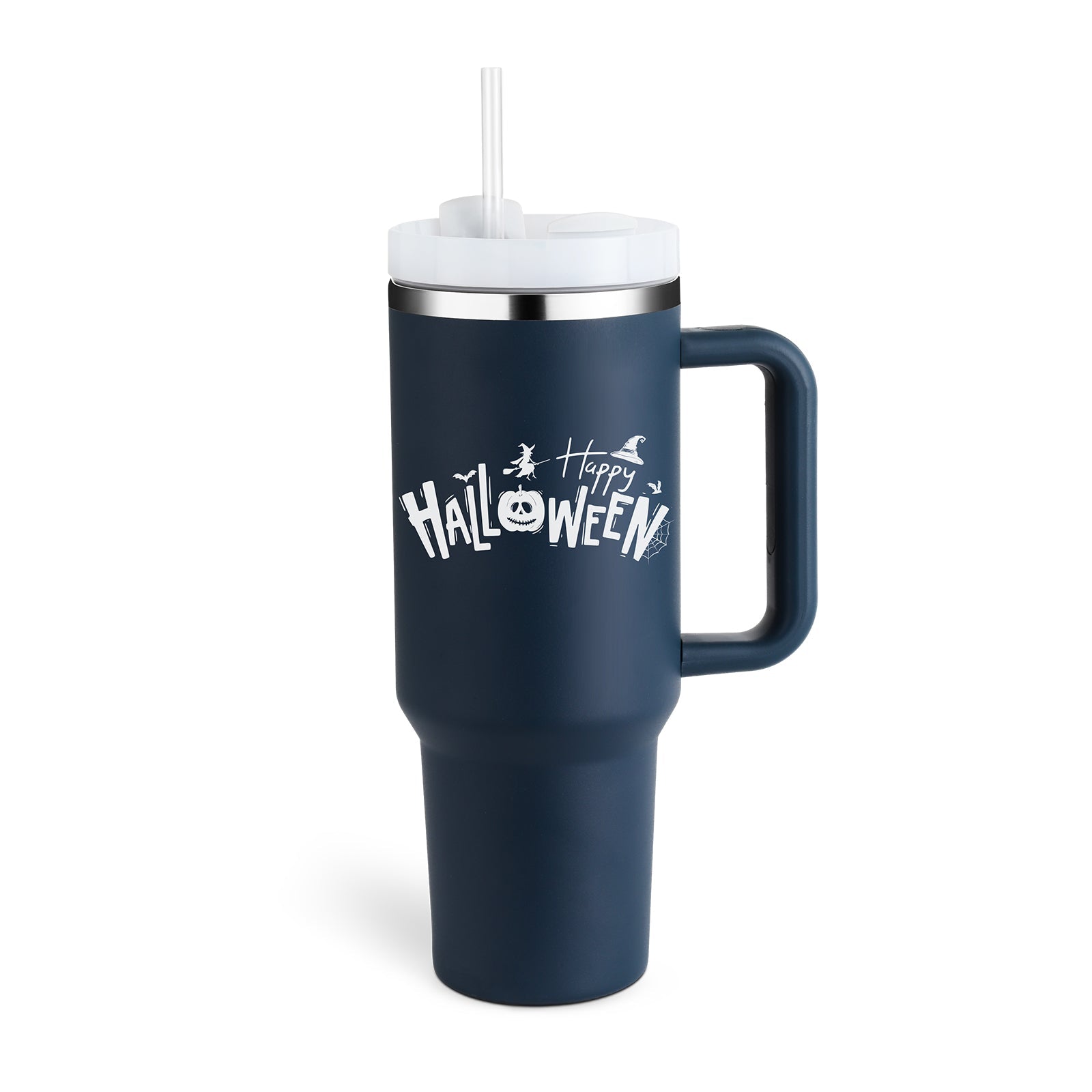 40 Oz Insulated Tumbler With Handle Straw Stainless Steel Vacuum Insulated Stainless Steel 40 Oz Tumbler With Lid For Coffee Tea Lovers - merch gone viral.