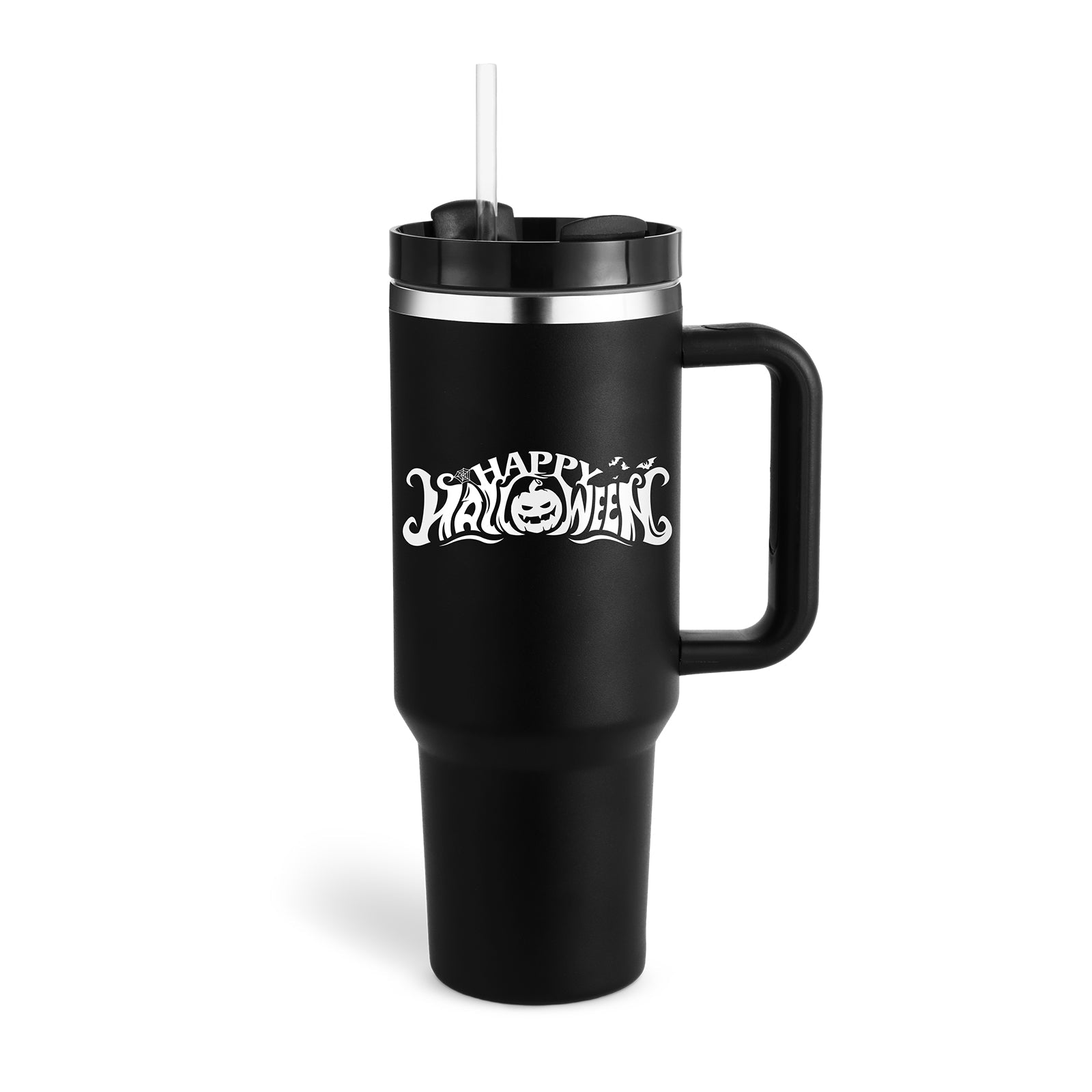 40 Oz Insulated Tumbler With Handle Straw Stainless Steel Vacuum Insulated Stainless Steel 40 Oz Tumbler With Lid For Coffee Tea Lovers - merch gone viral.