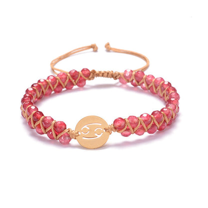 Beautiful Zodiac Sign Handwoven Natural Birthstone Unisex Bracelets