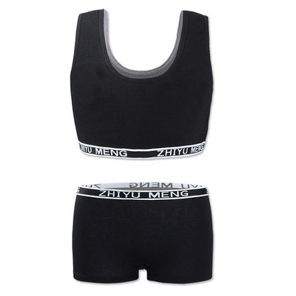 Pure Cotton Solid Color Underwear Set - Soft Breathable Intimate Wear