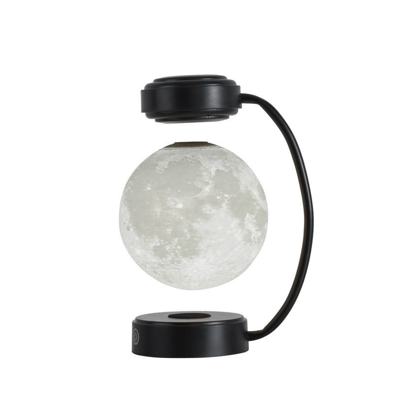 Levitating moon night light with magnetic floating base - alternate view