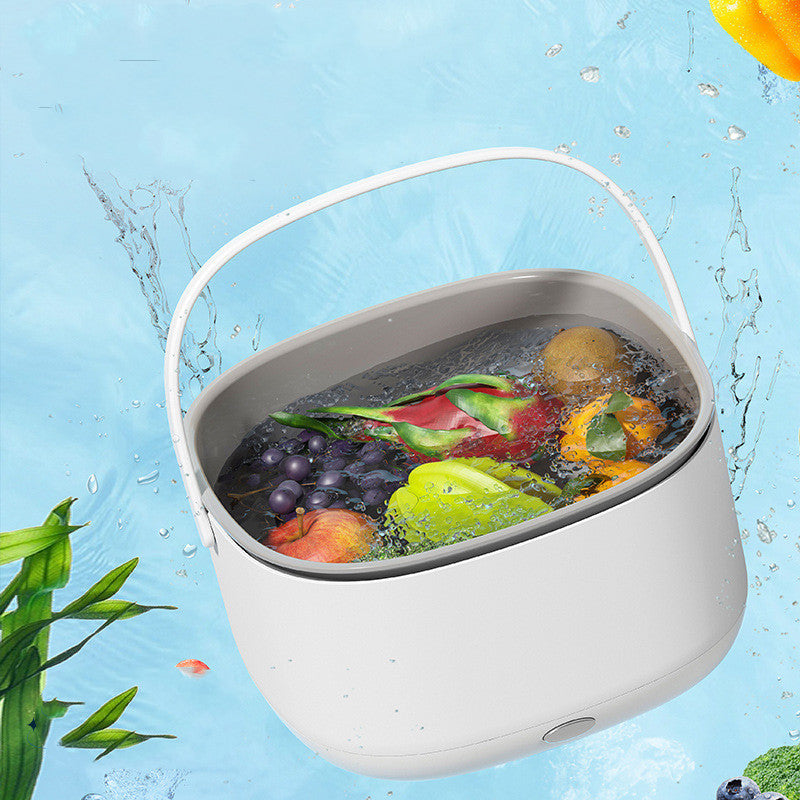 Portable Ultrasonic Washing Basket with Quick Rinse for Home Kitchen