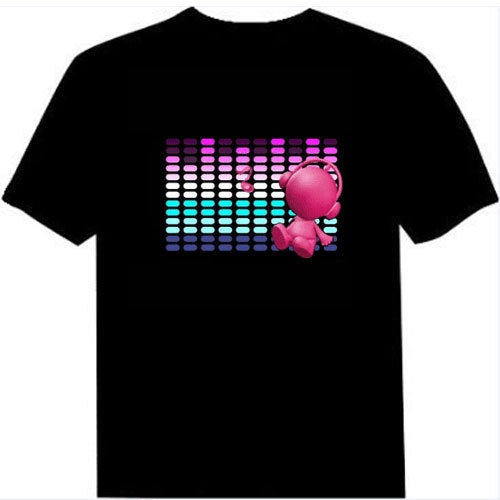 Glow Voice-Control T Shirt with Immersive Sound Activated LED Display