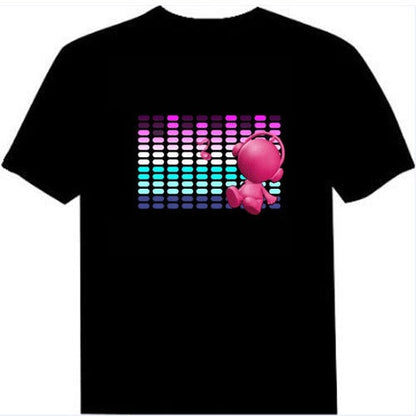 Glow Voice-Control T Shirt with Immersive Sound Activated LED Display