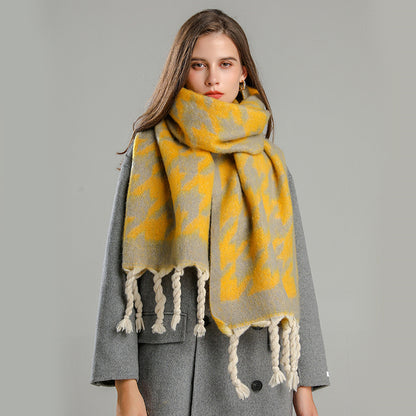 Soft Scarf With Cashmere Feel Warm Solid Color Drapes Smoothly Daily