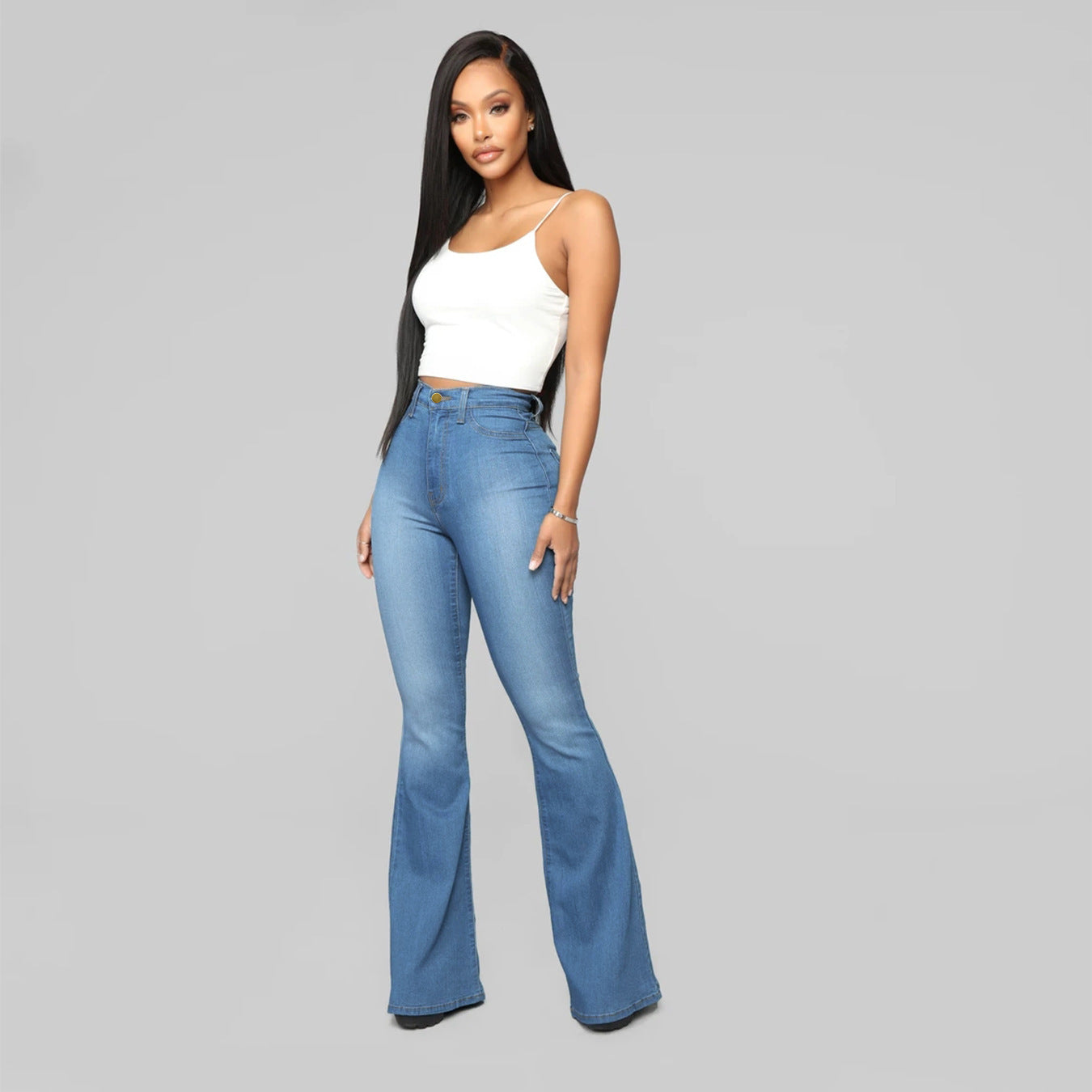 Breathable High-Waist Slim Denim Jeans for All Day Wear Confidence