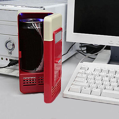 USB mini fridge dual heating cooling portable desktop beverage cooler
