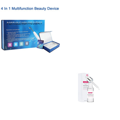 Facial serum bottle with dropper next to its white packaging box.