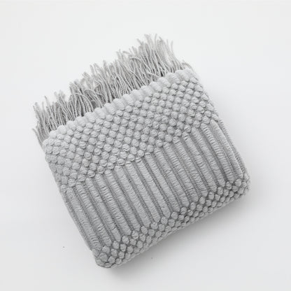 Nordic Luxury Blanket Hotel Bed Throw Bed Runner Tassel Shawl Blanket Bed Tail Cloth Cover Blanket B & B Bed Towel Knitted Blanket