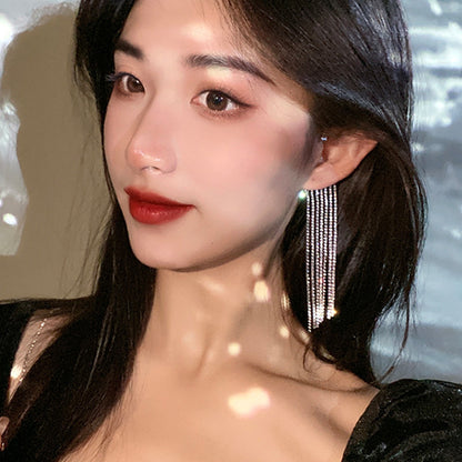 LED Tassel Earrings with Long Dangle Sparkle for Evening Wear Everyday