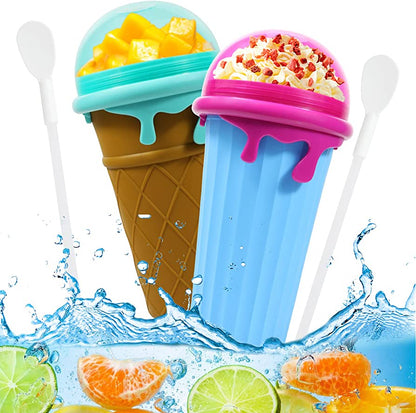 500ml Slushy Cup Squeeze Bottle Food-Grade For Quick Frozen Smoothies, Reusable - Merch Gone Viral