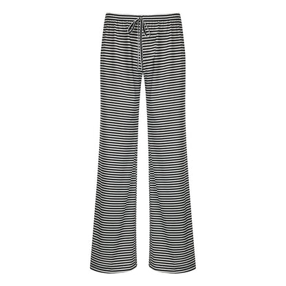 Your Luxury Striped Wide Leg Trousers In Premium Satin Deliver Everyday Glamour And Comfort.