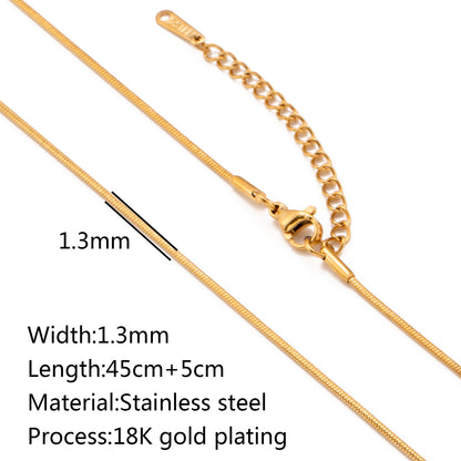 Durable Lip Chain Necklace with 18K Gold Color Vacuum Plating
