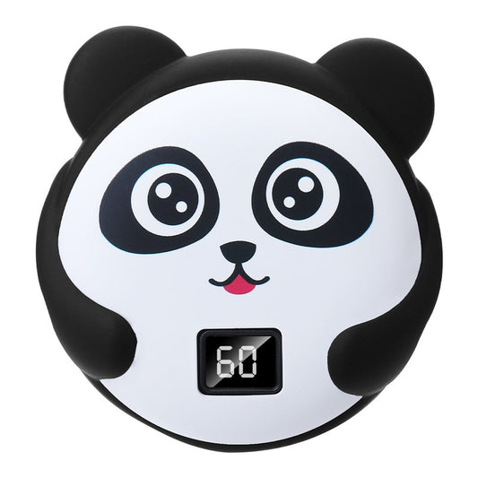 Rechargeable hand warmer portable power bank with panda face design and digital display screen