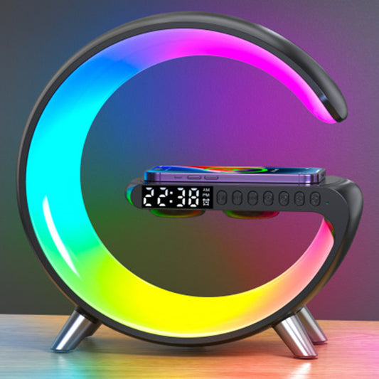 G-Shaped LED Lamp with 15W Wireless Charger and Bluetooth Speaker