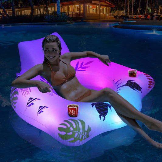 Inflatable Light Up Float Luminous U-shaped Seat Float