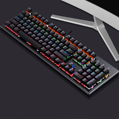 Retro Keyboard and Mouse Set with Metal Frame LED Backlit Wired USB 3