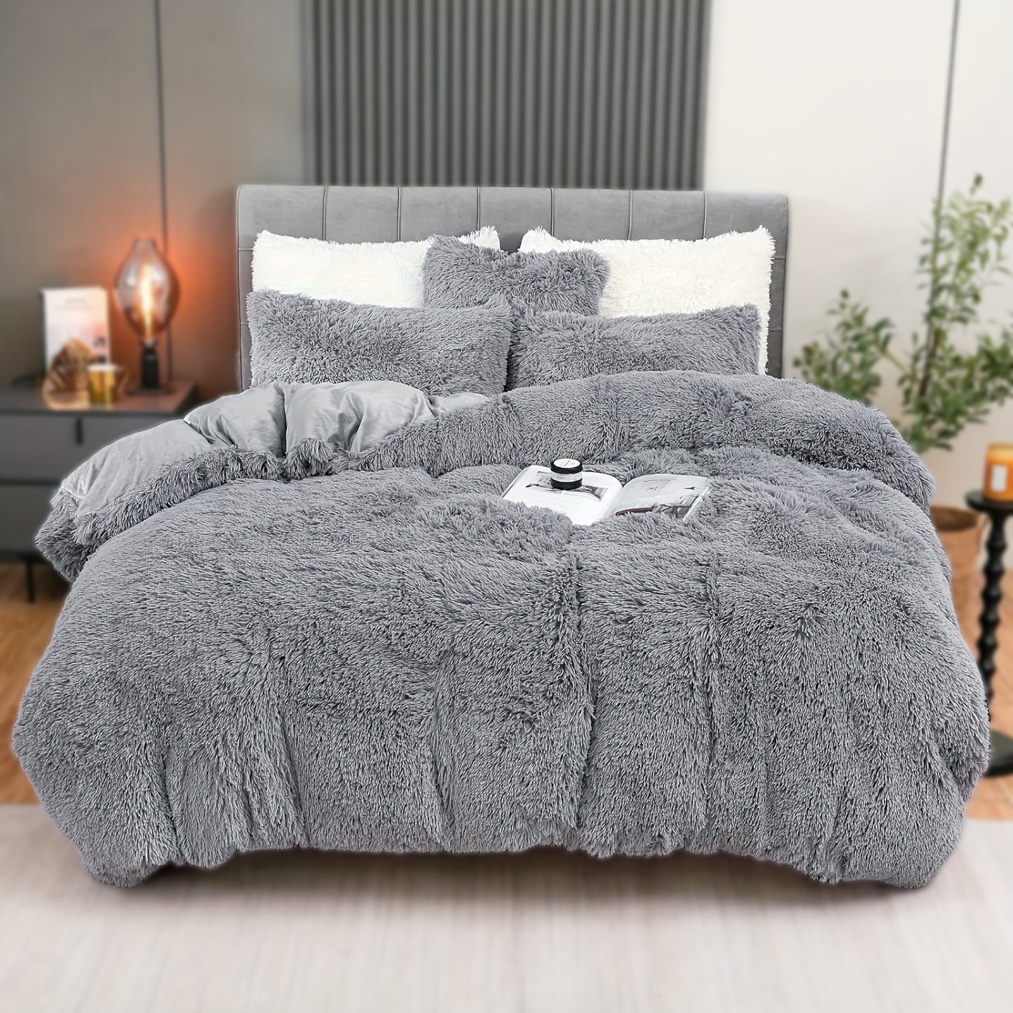 4PCs Plush Duvet Cover Set Luxury Ultra Soft Velvet Duvet