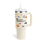 Insulated Tumbler 40 Oz With Handle And Straw For Coffee And Tea