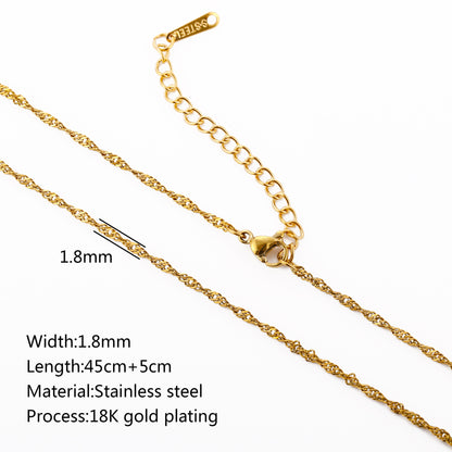 Durable Lip Chain Necklace with 18K Gold Color Vacuum Plating