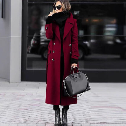 Women's Elegant Long Coat Extended Length for Winter Warmth with Thermal Lining