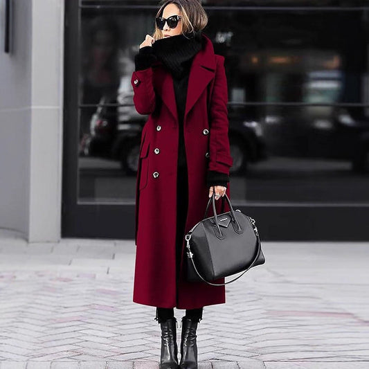 Women's Elegant Long Coat Extended Length for Winter Warmth with Thermal Lining