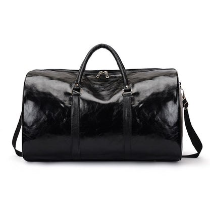 Polyurethane Leather Gym Bag with Soft Touch Finish and Structured Silhouette for Workouts and Travel
