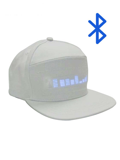 Led Luminous HatCustom Words Pixel Lighting Rechargeable Bluetooth APP Control Scrolling Message Flexible Cap