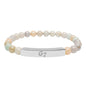 Unisex Engraved G7 Group Natural Stone Bar Bracelet -Wealth Good Fortune, Health, Love, Success and Happiness!
