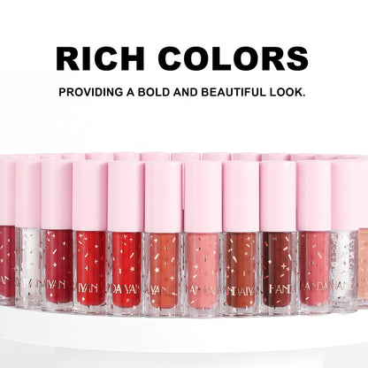 Waterproof Lip Gloss Set with 12 Color Transfer-Proof Finish