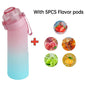 650ml Flavored Gradient Water Bottle Premium Gradient Collection With Five Flavor Pods And Straw - merch gone viral.