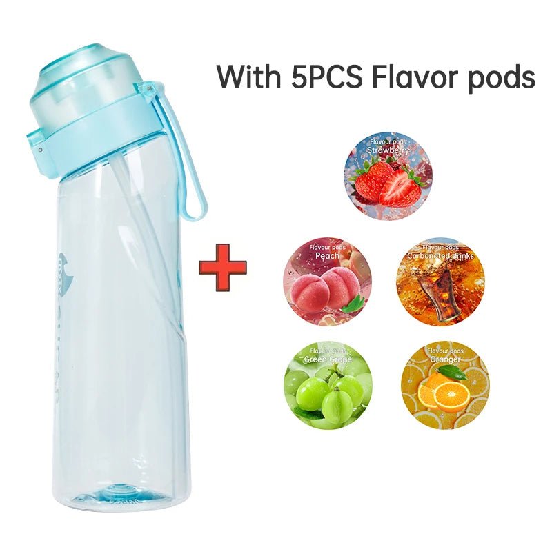 650ml Flavored Gradient Water Bottle Premium Gradient Collection With Five Flavor Pods And Straw - merch gone viral.