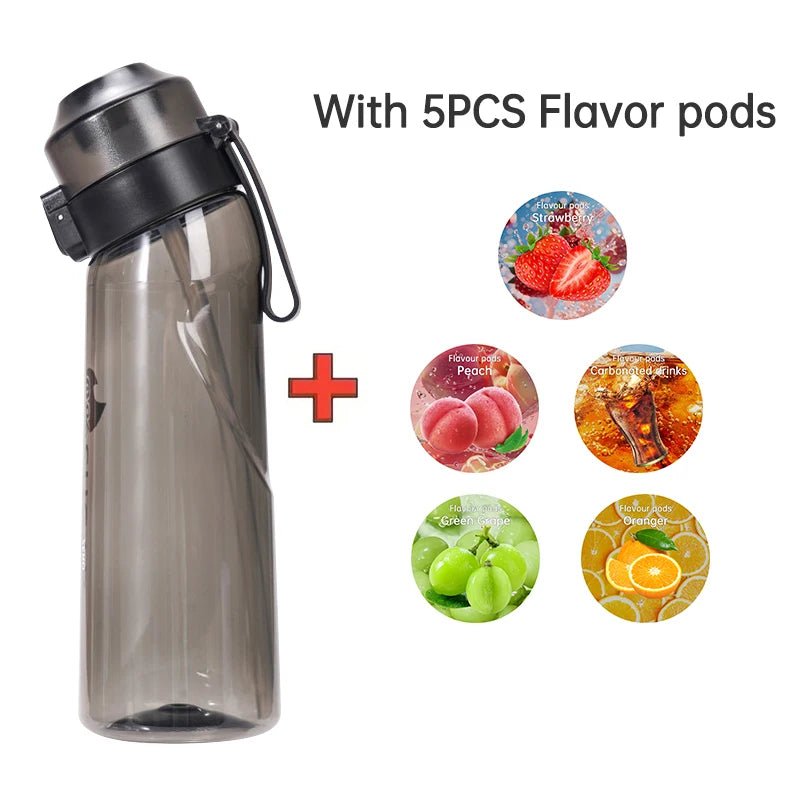 650ml Flavored Gradient Water Bottle Premium Gradient Collection With Five Flavor Pods And Straw - merch gone viral.