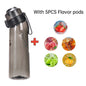 650ml Flavored Gradient Water Bottle Premium Gradient Collection With Five Flavor Pods And Straw - merch gone viral.