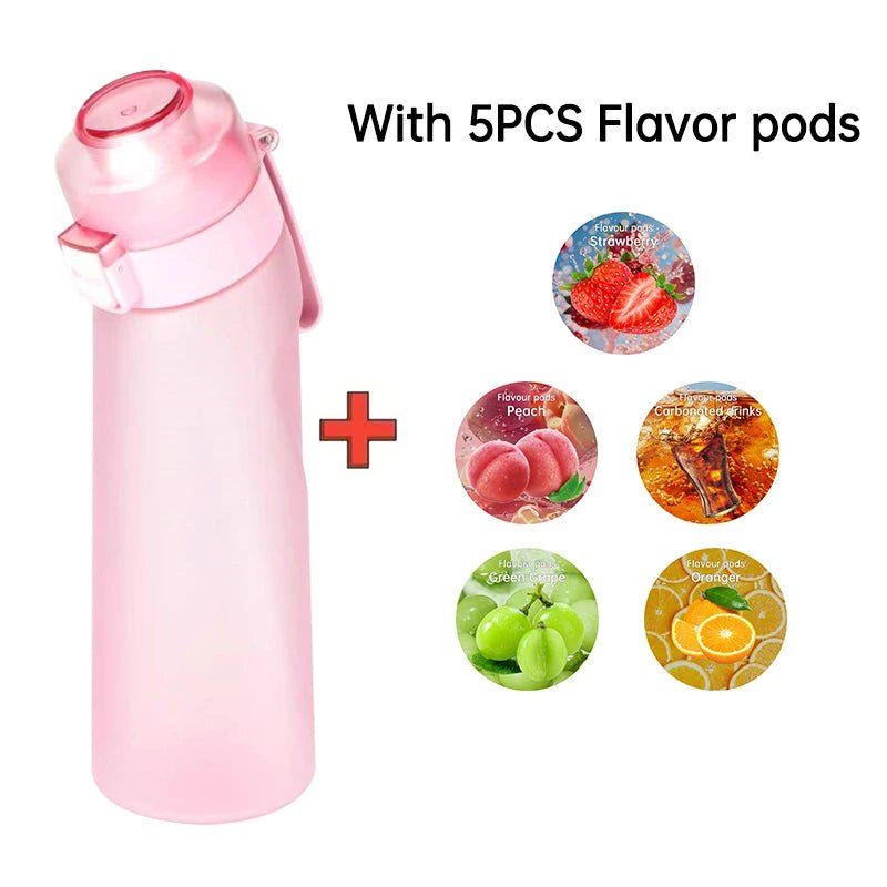 650ml Flavored Gradient Water Bottle Premium Gradient Collection With Five Flavor Pods And Straw - merch gone viral.