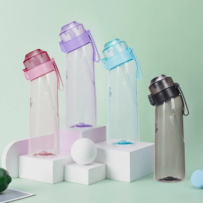 650ml Flavored Gradient Water Bottle Premium Gradient Collection With Five Flavor Pods And Straw - merch gone viral.