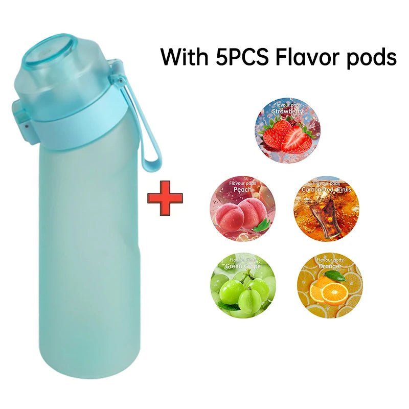 650ml Flavored Gradient Water Bottle Premium Gradient Collection With Five Flavor Pods And Straw - merch gone viral.