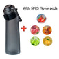 650ml Flavored Gradient Water Bottle Premium Gradient Collection With Five Flavor Pods And Straw - merch gone viral.