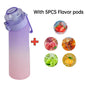 650ml Flavored Gradient Water Bottle Premium Gradient Collection With Five Flavor Pods And Straw - merch gone viral.