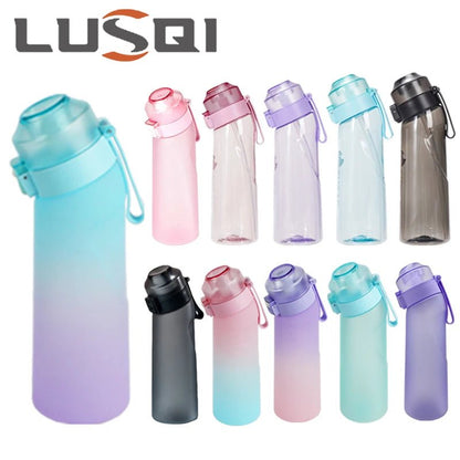 650ml Flavored Gradient Water Bottle Premium Gradient Collection With Five Flavor Pods And Straw - merch gone viral.