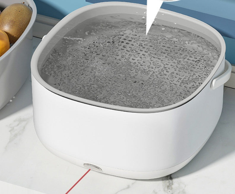 Portable Ultrasonic Washing Basket with Quick Rinse for Home Kitchen