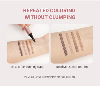 Waterproof Eyebrow Pencil with Four Fork Tip for Precise Natural Brow Shape and Long Wear