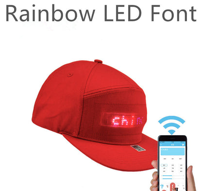 Led Luminous HatCustom Words Pixel Lighting Rechargeable Bluetooth APP Control Scrolling Message Flexible Cap