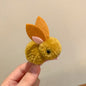 Soft Hair Barrettes for Kids with Bunny Wool Silhouette