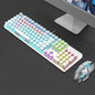 Retro Keyboard and Mouse Set with Metal Frame LED Backlit Wired USB 3