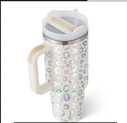 Insulated Tumbler 40 Oz With Handle And Straw For Coffee And Tea