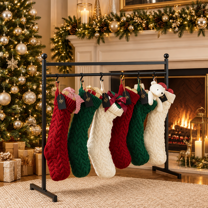 Wrought iron Christmas stocking holder for fireplace