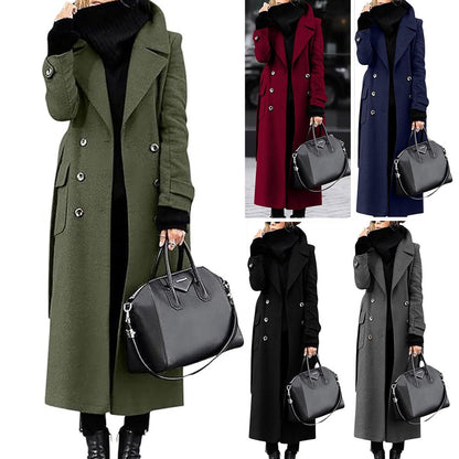 Women's Elegant Long Coat Extended Length for Winter Warmth with Thermal Lining