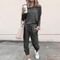 Women’s Casual Chic Lounge Set – Long Sleeve Pullover Top & Drawstring Pants with Pockets – Effortless Style & Comfort”