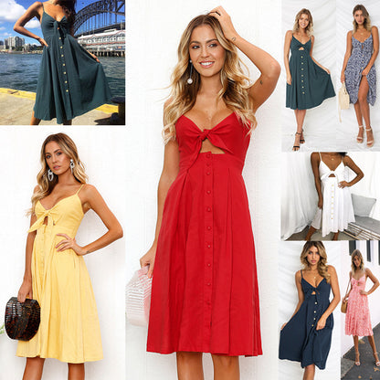 Breathable Sleeveless Dress With Backless Detail For Women Beach Resortwear Ideal For Day And Evening